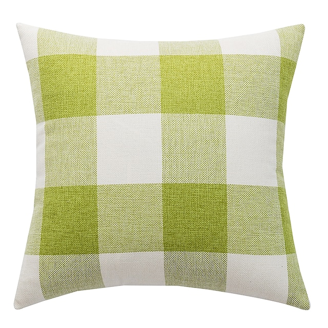 Home & Garden Home Decor | 1 pcs Polyester Pillow Cover Simple Plaid Geometric Modern Square Seamed Traditional Classic - AW3481