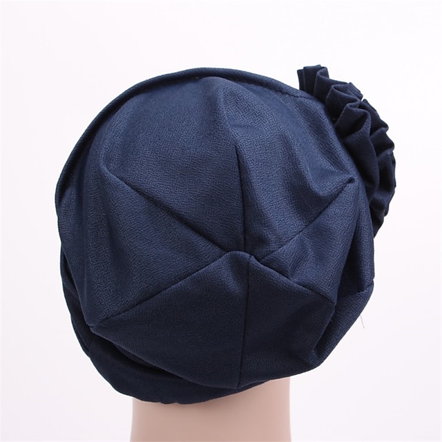 Shoes & Bags Fashion Accessories | Womens Hats Spring Summer Plain Color Floral Beanie Hat Muslim Stretch Turban Hat Cap Hair Lo