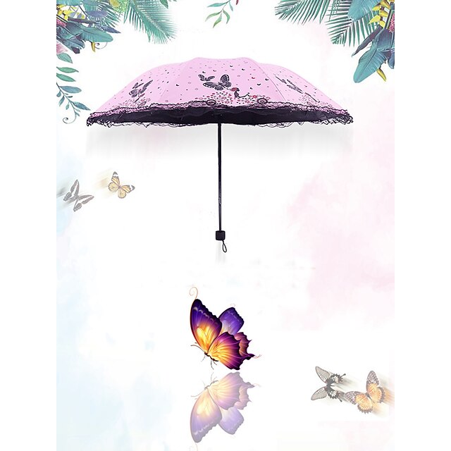 Home & Garden Home Decor | Little Fresh Butterfly Umbrella Sunscreen UV Vinyl Umbrella - HR09346