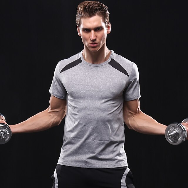 Sports & Outdoors Running, Jogging & Walking | Mens Running Shirt Tee Tshirt Athletic Breathable Quick Dry Sweat Out Fitness Gym