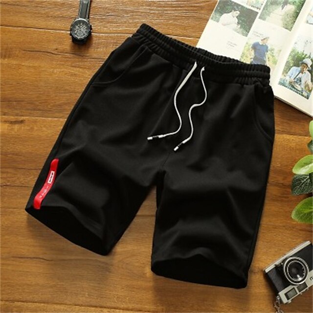 Mens Clothing Mens Bottoms | Mens Shorts Shorts Short Pants Casual Daily Inelastic Solid Color Sports Mid Waist White Black Gray