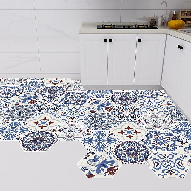 Home & Garden Home Decor | 10pcs Moroccan Hexagonal Tile Stickers Bathroom Kitchen Wall Stickers Non-slip Floor Stickers - ZN446