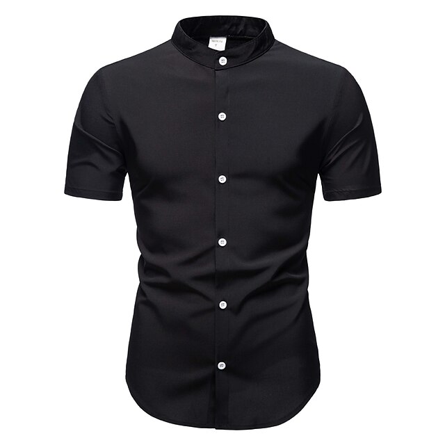 Mens Clothing Mens Shirts | Mens Shirt Print Solid Color Turndown Street Casual Patchwork Button-Down Short Sleeve Tops Designer