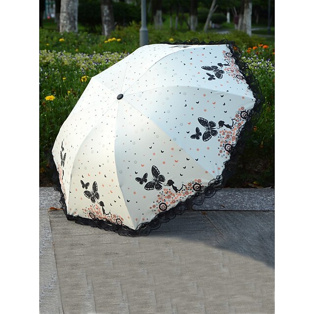 Home & Garden Home Decor | Little Fresh Butterfly Umbrella Sunscreen UV Vinyl Umbrella - HR09346