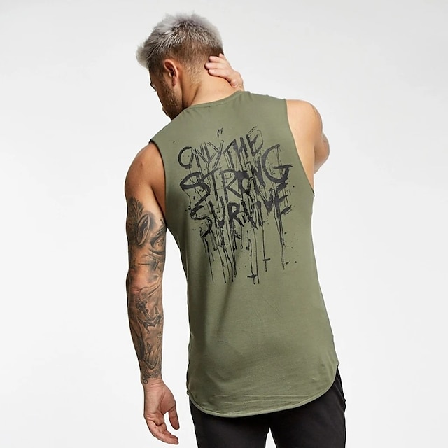 Sports & Outdoors Running, Jogging & Walking | Mens Sleeveless Running Tank Top Workout Tank Tee Tshirt Top Athletic Cotton Brea