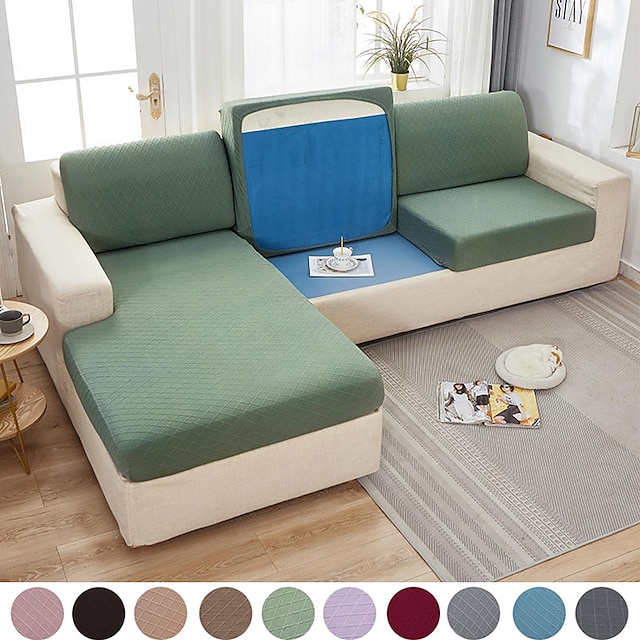  10 solide farger gullnål jacquard sofa setetrekk kvalitet sofa putetrekk elastisk slipcover alt inkludert sofatrekk spisestue stue sofatrekk