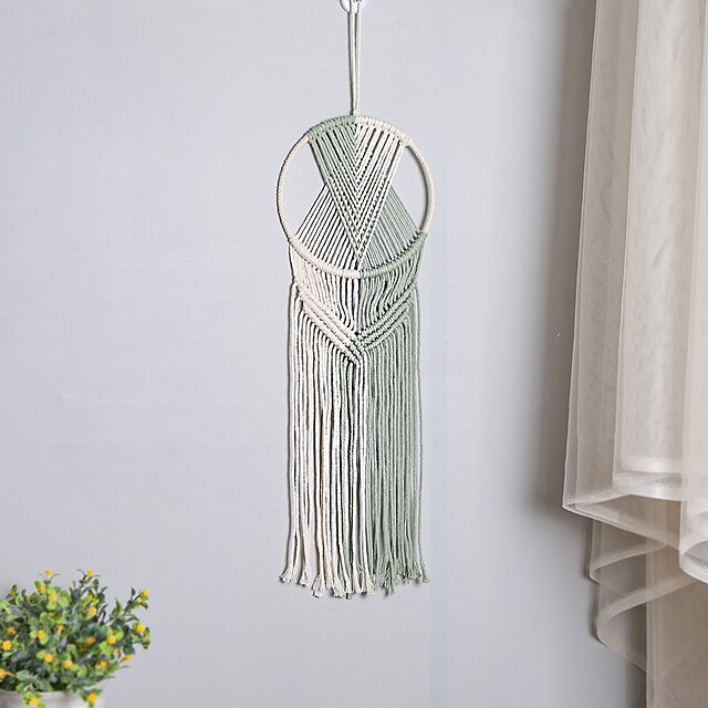 Home & Garden Home Decor | Tapestry Dream Catchers with Long Tassel Cotton Cord Design Handmade Woven Wall Hanging Bohemian Home