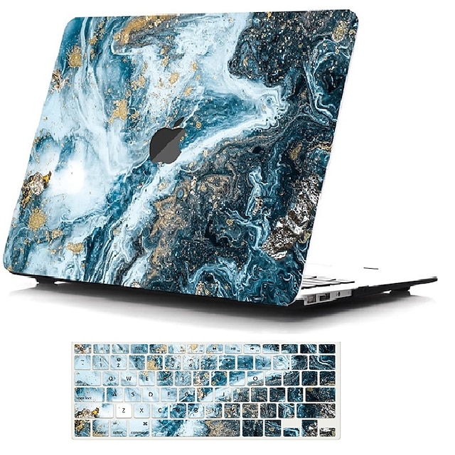  MacBook Etui Kompatibel med Macbook Air Pro 13.3 14 16.0 tommers Hard Plast Marmor