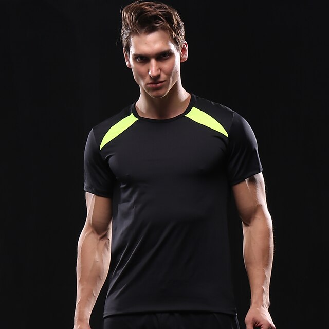 Sports & Outdoors Running, Jogging & Walking | Mens Running Shirt Tee Tshirt Athletic Breathable Quick Dry Sweat Out Fitness Gym