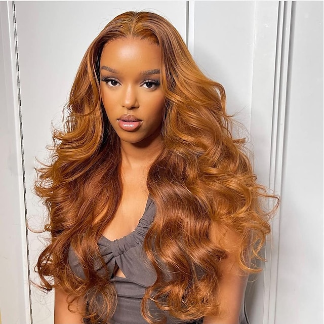 Beauty & Hair Wigs & Hair Pieces | Unprocessed Virgin Hair Full Lace Wig Free Part Chinese Hair Body Wave Ginger Brown 10# Wig 1