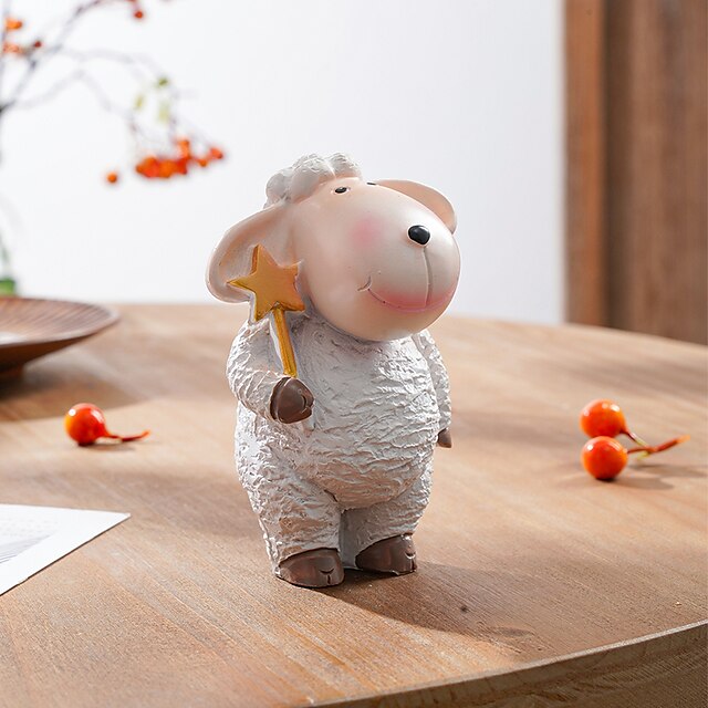 Home & Garden Home Decor | White Eid Lamb Collection Ornament Decorative Objects Resin Modern Contemporary for Home Decoration G