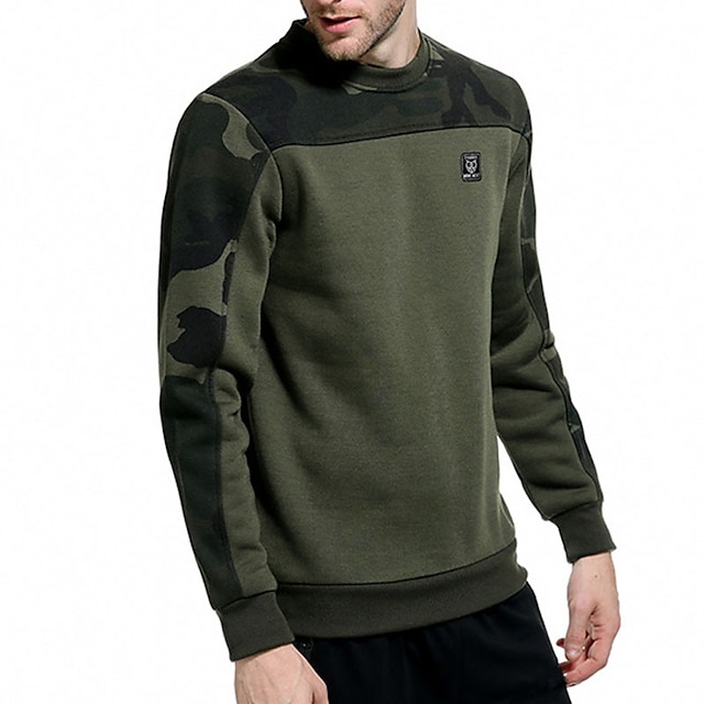 Mens Clothing Mens Hoodies & Sweatshirts | Mens Sweatshirt Pullover Camo / Camouflage Casual Daily Holiday Other Prints Casual V