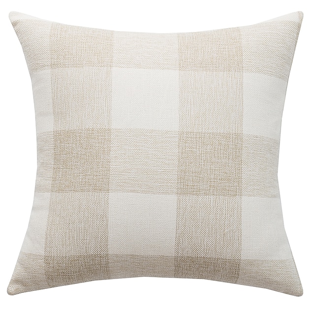 Home & Garden Home Decor | 1 pcs Polyester Pillow Cover Simple Plaid Geometric Modern Square Seamed Traditional Classic - AW3481