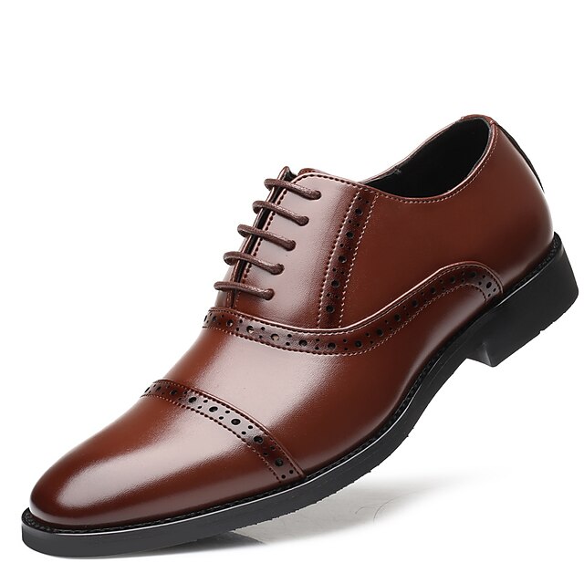 Shoes & Bags Mens Shoes | Mens Oxfords Casual Classic Daily Office & Career PU Black Brown Spring Summer - CL31482