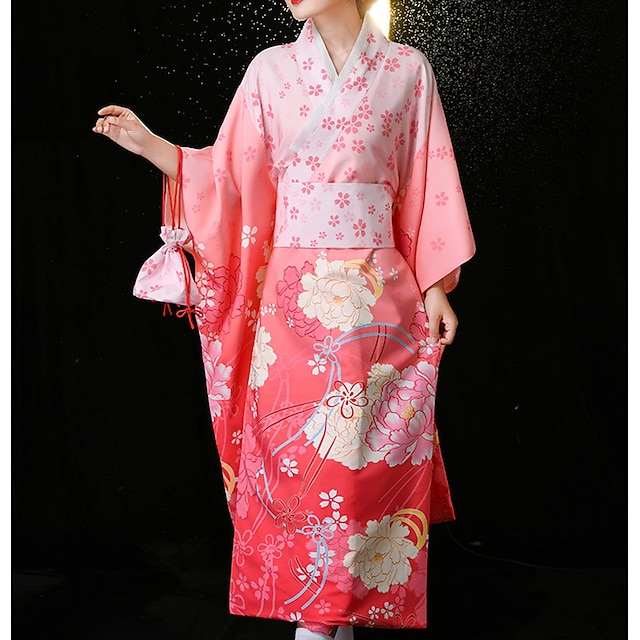 Monumental Opdagelse Lil Voksen Dame Japansk traditionel Yukata Kåbe Kimono Til Fest polyester  Maskerade Kimono Frakke 2023 - US $71.49