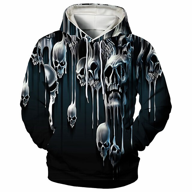 Mens Clothing Mens Hoodies & Sweatshirts | Mens Unisex Pullover Hoodie Sweatshirt Graphic Prints Skull Print Daily Sports 3D Pri