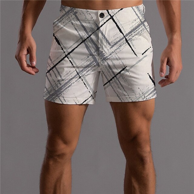 Mens Clothing Mens Bottoms | Mens Designer Fashion Shorts Chino Shorts 3D Print Pocket Short Pants Business Casual Micro-elastic