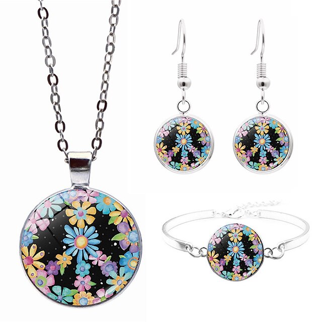  3pcs Jewelry Set Women's Street Gift Daily Geometrical Alloy Peace Sign
