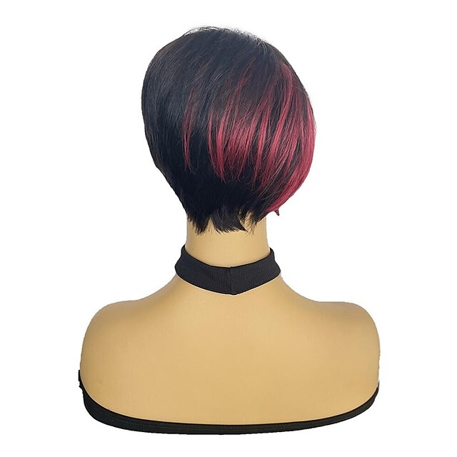 Beauty & Hair Wigs & Hair Pieces | Pixie Cut Wig Colored Short Straight Human Hair Bob Wig For Black Women Remy Hair Full Machin