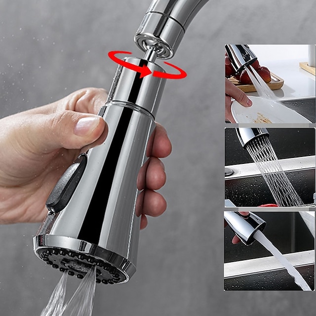  3 funzioni testa di spruzzatura 360 rubinetto girevole testa di spruzzatura g1/2 aeratore lavello a risparmio idrico per rubinetto della cucina testa di spruzzatura di ricambio