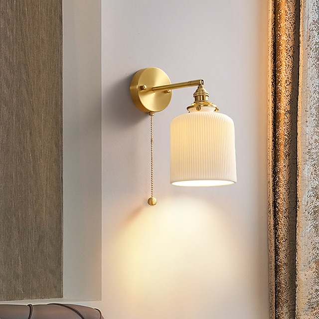  Luzes de parede interior estilo nórdico moderno led sala de estar quarto luz de parede de cobre 220-240v