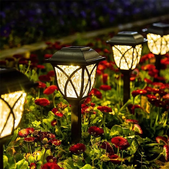  4/6 st solvägsbelysning utomhus trädgård landskapslampor vattentät dekorativ belysning för uteplats