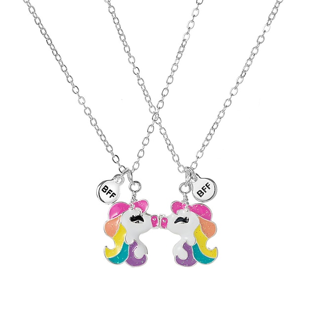 Shoes & Bags Fashion Accessories | Best Friend Necklace - BFF Necklace for 2 Magnetic Half Unicorn Pendant Girls Pendants Jewelr