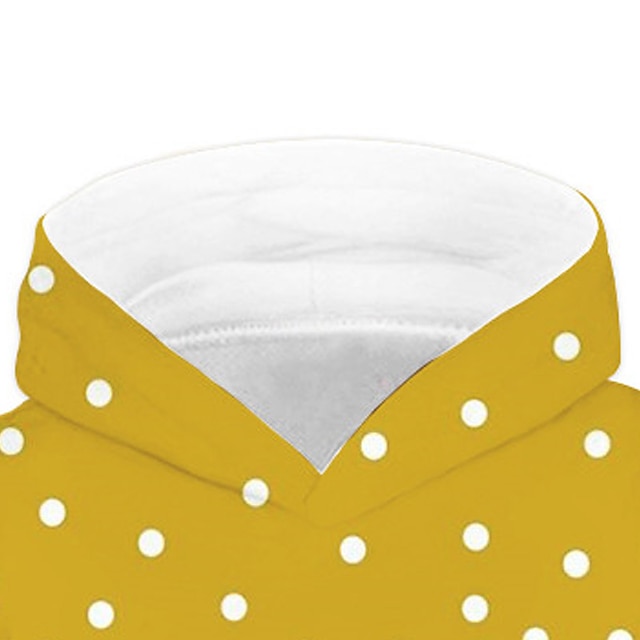 Baby & Kids Boys Clothing | Kids Unisex Boys Girls Hoodie Long Sleeve 3D Print Polka Dot Pocket Yellow Children Tops Fall Spring