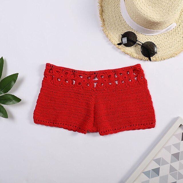 Womens Clothing Womens Bottoms | Womens Fashion Crochet Shorts Cheeky Shorts Cut Out Crochet Short Pants Holiday Beach Micro-ela