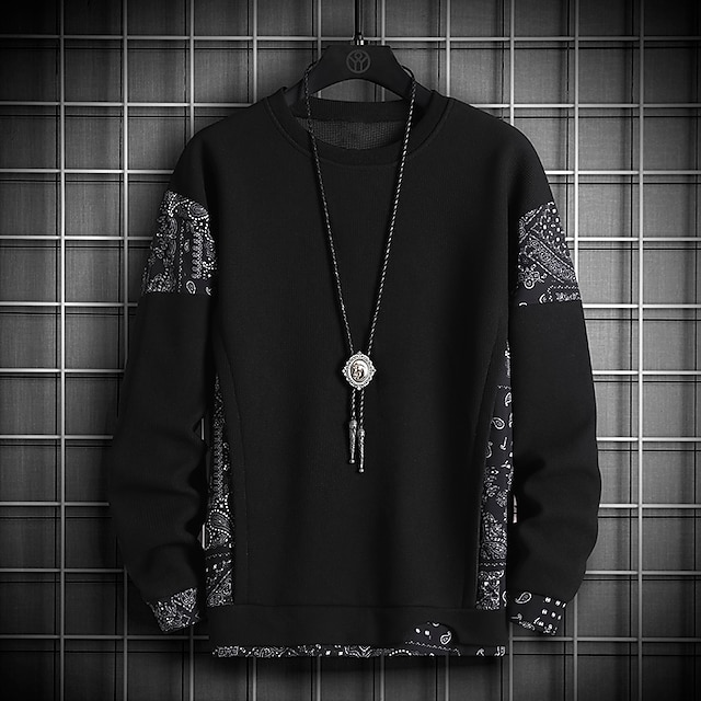 Mens Clothing Mens Hoodies & Sweatshirts | Mens Sweatshirt Chains Print Letter Print Casual Daily Work Work Casual Hoodies Sweat