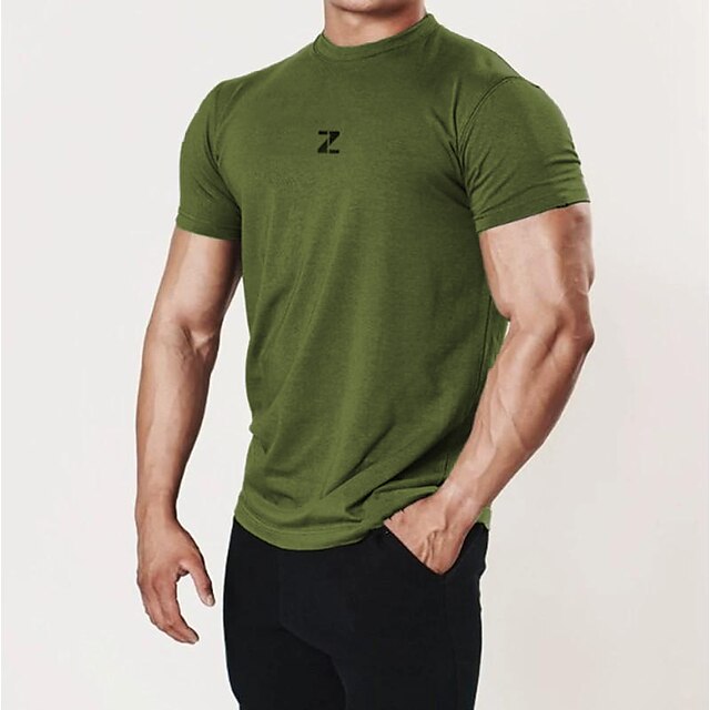 Sports & Outdoors Running, Jogging & Walking | korean version fitness short-sleeved mens tight elastic sports t-shirt summer equ