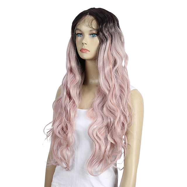 Beauty & Hair Wigs & Hair Pieces | Sleek Synthetic Lace Wig Body Wave Natural Ombre Blonde Wig 28 Inch Long Wavy Heat Resistance