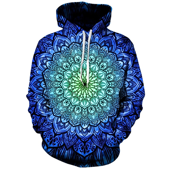 Mens Clothing Mens Hoodies & Sweatshirts | Mens Unisex Pullover Hoodie Sweatshirt Floral Graphic Prints Print Daily Sports 3D Pr