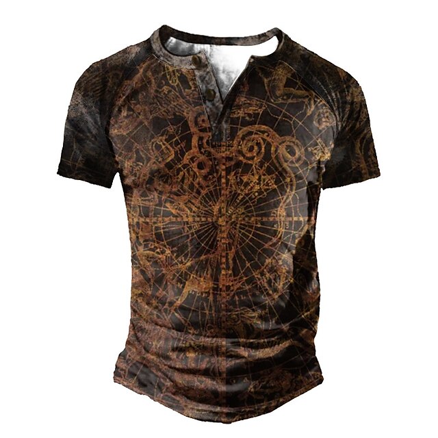 Mens Clothing Mens Tees & Tank Tops | Mens Henley Shirt Tee T shirt Tee 3D Print Graphic Totem Plus Size Henley Daily Sports Pat