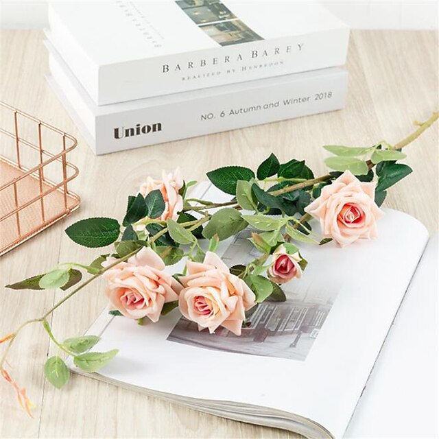 Home & Garden Home Decor | 1pc Artificial Flower Plastic 5 Head Roses - YH80184