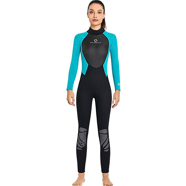  Dive&Sail Women's Full Wetsuit 3mm SCR Neoprene Diving Suit Thermal Warm UPF50+ Breathable High Elasticity Long Sleeve Back Zip - Diving Surfing Scuba Kayaking Patchwork Spring Summer Winter
