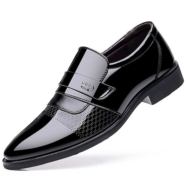  Men's Loafers & Slip-Ons Formal Shoes Patent Leather Shoes Tuxedos Shoes Business Casual Daily Office & Career PU Loafer Black Brown Color Block Spring Fall