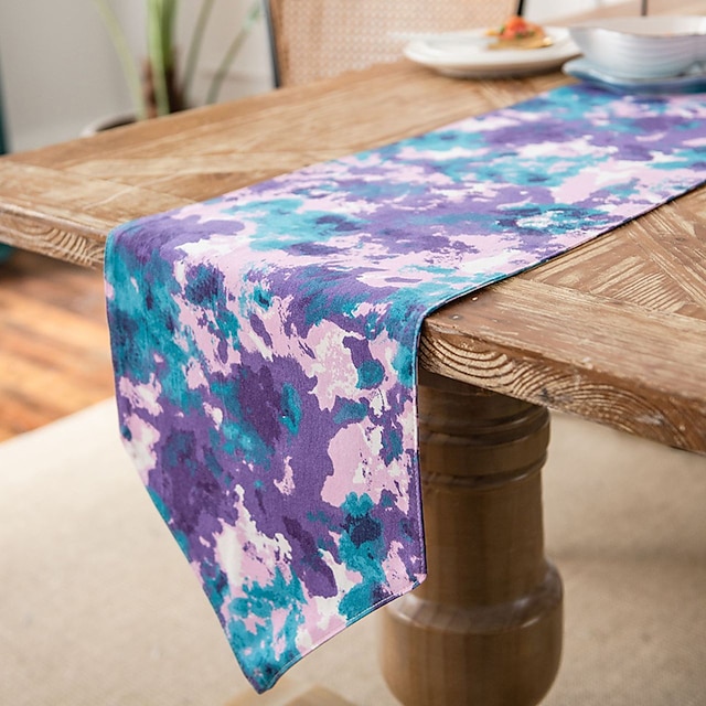  chemin de table de ferme chemin de table vintage décorations de table en lin de coton pour les vacances de fête à manger
