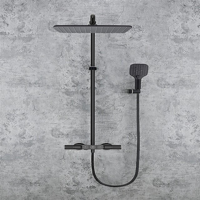  Shower Faucet,Shower System Set - Handshower Included Contemporary Chrome / Electroplated Mount Outside Ceramic Valve Bath Shower Mixer Taps