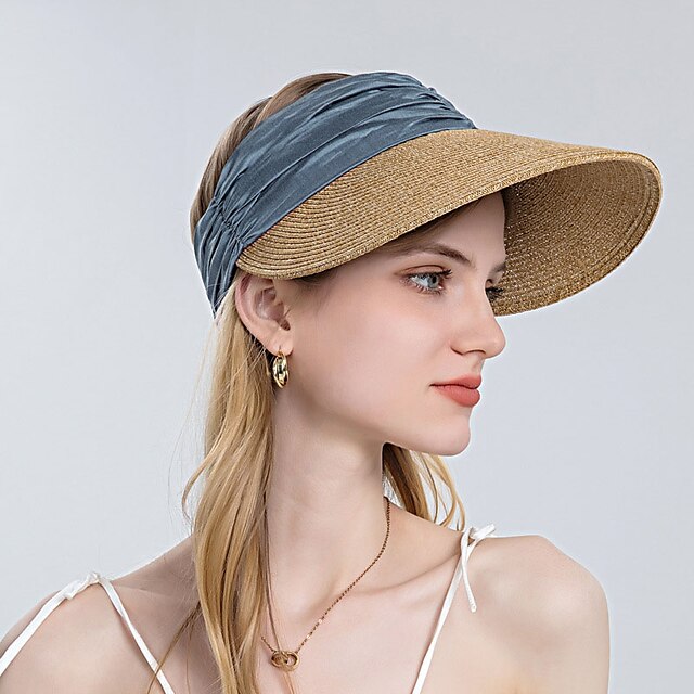 Shoes & Bags Fashion Accessories | Summer Woman Breathable Sun Hats Anti-UV Female Outdoor Visor Caps Running Sunscreen Straw Ca