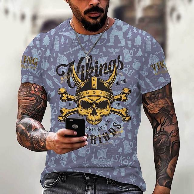 Toys & Hobbies Cosplay & Costumes | Inspired by Vikings Warriors T-shirt Anime 100% Polyester Anime Harajuku Graphic Kawaii T-sh