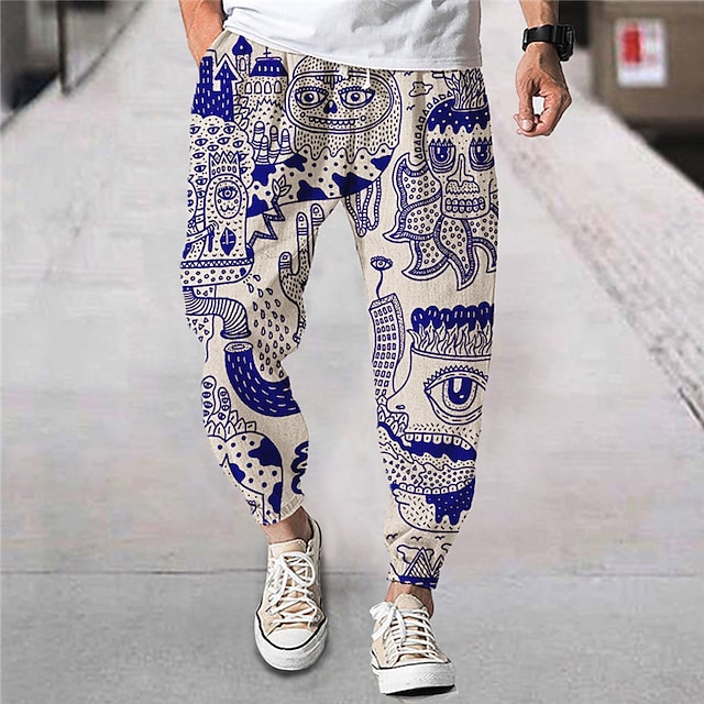 Mens Clothing Mens Bottoms | Mens Designer Stylish Jogger Sweatpants Trousers 3D Print Drawstring Elastic Waist Pants Sports Out