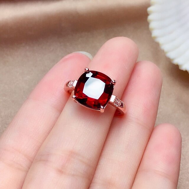 Shoes & Bags Fashion Accessories | LUCKY DOLL New Imitation Natural Mozambique Garnet Ring Pigeon Blood Red Fire Color Seiko Ope