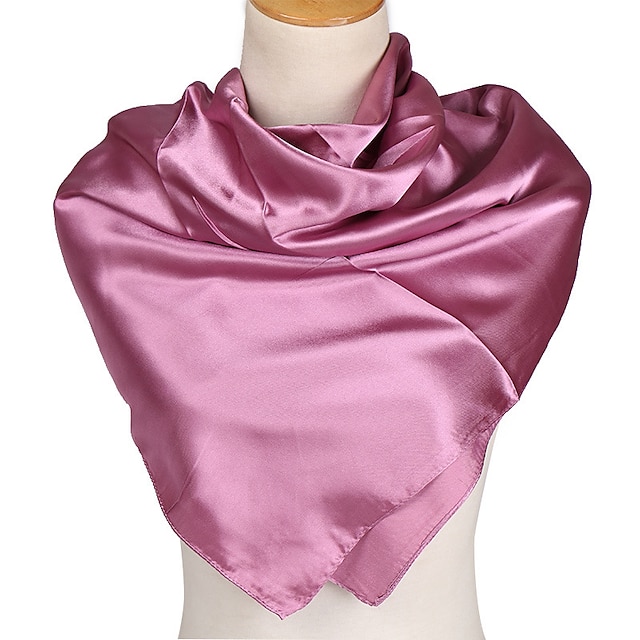 Foulard De Cou En Satin De Soie De Luxe Hijab Châle De Tête Enveloppe