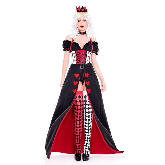  Fairytale The Red Queen Evil Queen Cosplay Costume Vacation Dress Women's Movie Cosplay Sweet Red Masquerade Dress