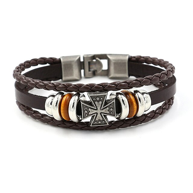 Shoes & Bags Fashion Accessories | Mens Bracelet Classic Lucky Personalized Simple Fashion Trendy Rock Leather Bracelet Jewelry 