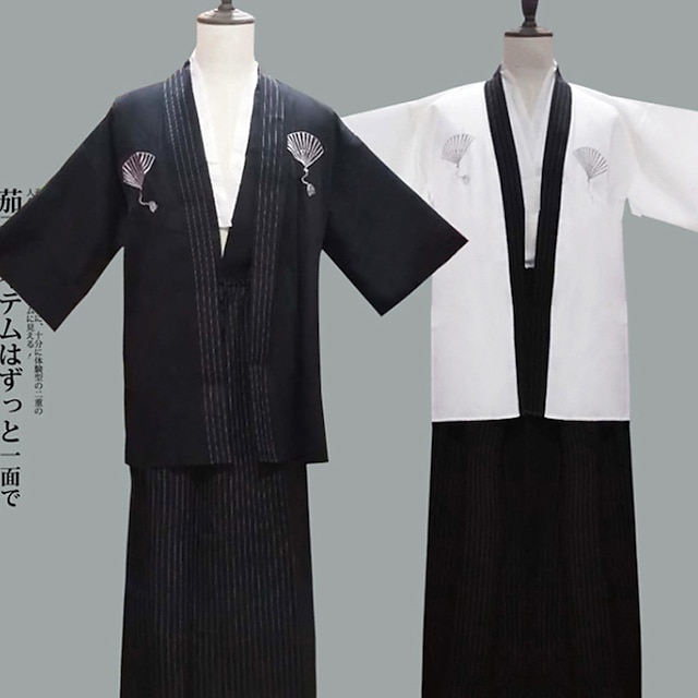  Herre Yukata Kappe Japansk Kimono Japansk tradisjonell Maskerade Voksen Kimono Frakk Fest