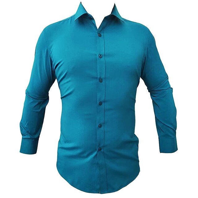 Mens Clothing Mens Shirts | Mens Shirt Waves Plus Size Square Neck Wedding Casual Long Sleeve Slim Tops Business Color Block Ele