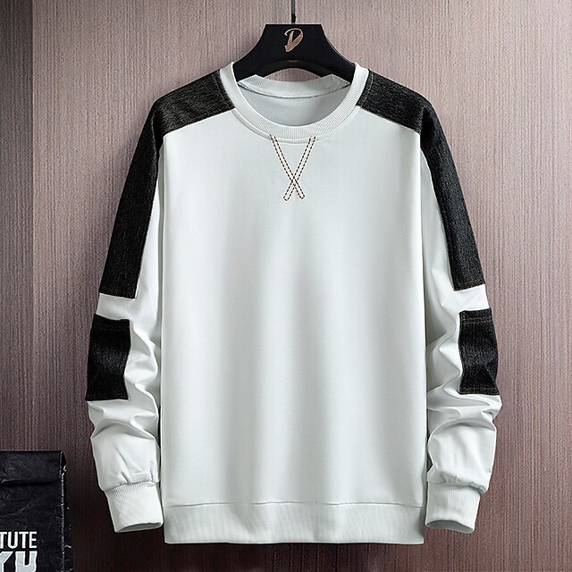 Mens Clothing Mens Hoodies & Sweatshirts | Mens Sweatshirt Chains Print Work Casual Hoodies SweatshirtsWhite Black Gray - OO2671