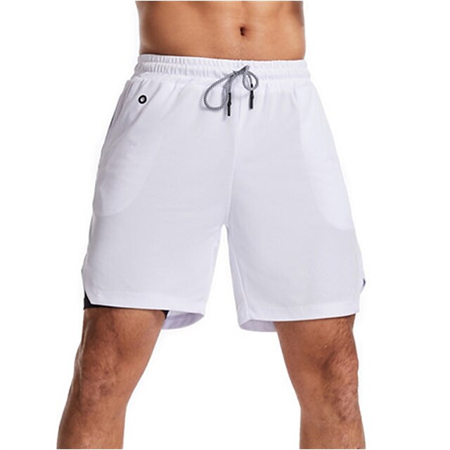 Mens Clothing Mens Bottoms | Mens Classic Style Fashion Active Shorts 2 in 1 Elastic Drawstring Design Knee Length Pants Sports 